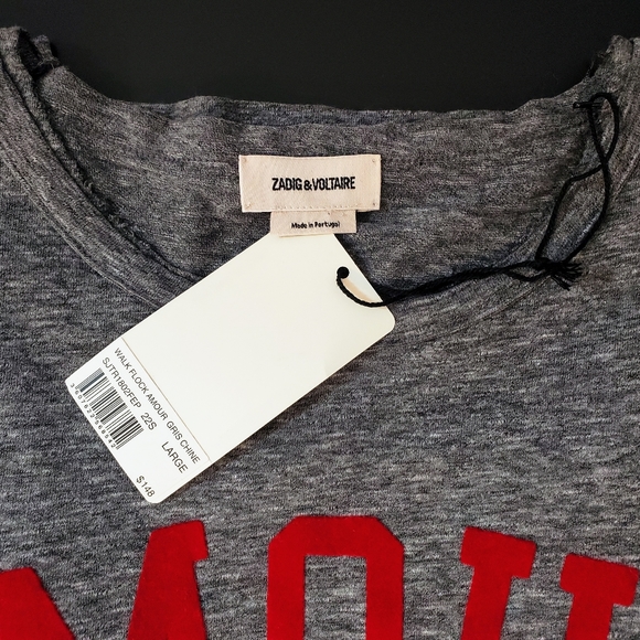 Zadig & Zoltaire Walk Flock Amour 150th Anniversary Tee - Large NWT - Picture 6 of 8